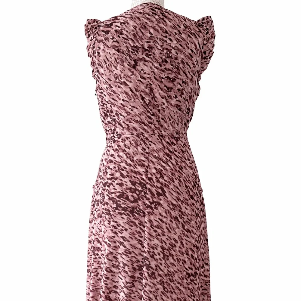 Simply Vera Vera Wang Pink Animal Print Midi Dress - size medium. M - Picture 2 of 9